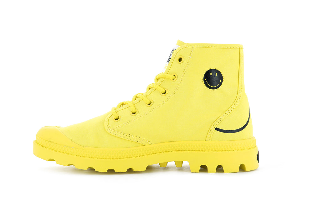 Botas Palladium SMILEY ® PAMPA HI BE KIND Mujer Amarillo | Costa Rica-53971